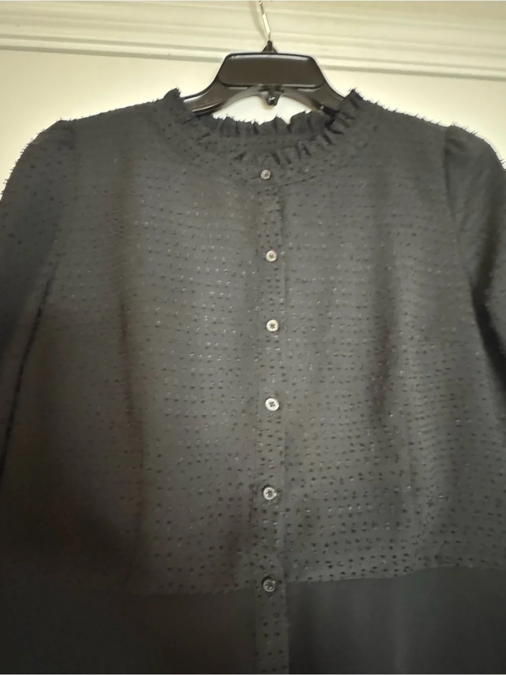 LOFT Black Long-Sleeve Ruffle-Cuff Midi Dress - Picture 4 of 12